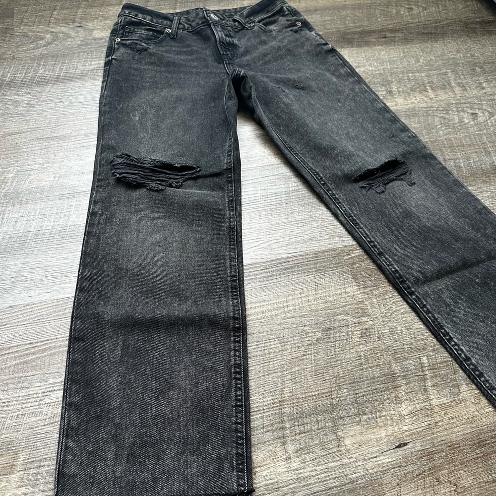 Express NWOT modern straight low rise black jeans women’s size 2 short - Picture 6 of 16